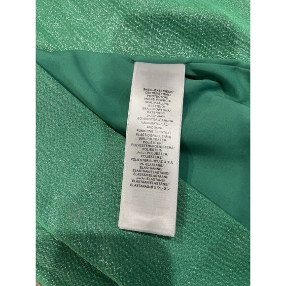 Liv Foster womens Textured Foil Satin Long Column Gown size 4 Summer Green $295 - Picture 15 of 16